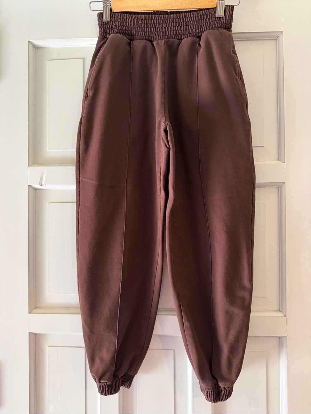 Bershka Dark Brown Elastic-Waist Joggers